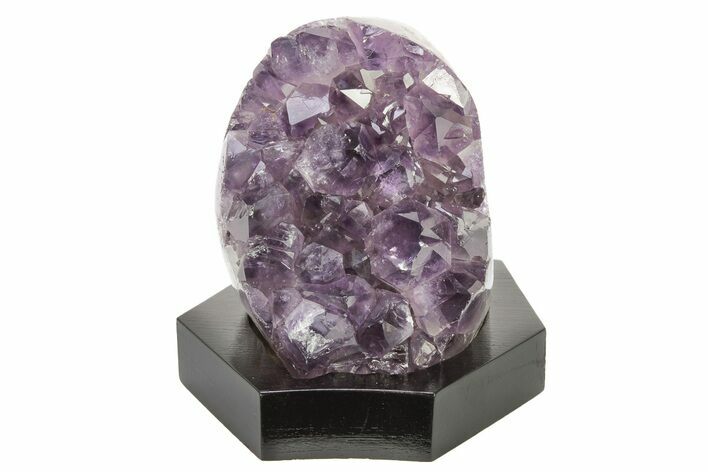 Deep Purple Amethyst Geode With Wood Base - Uruguay #275679